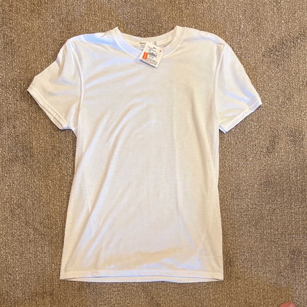Hanes Originals White Crew Neck Tee